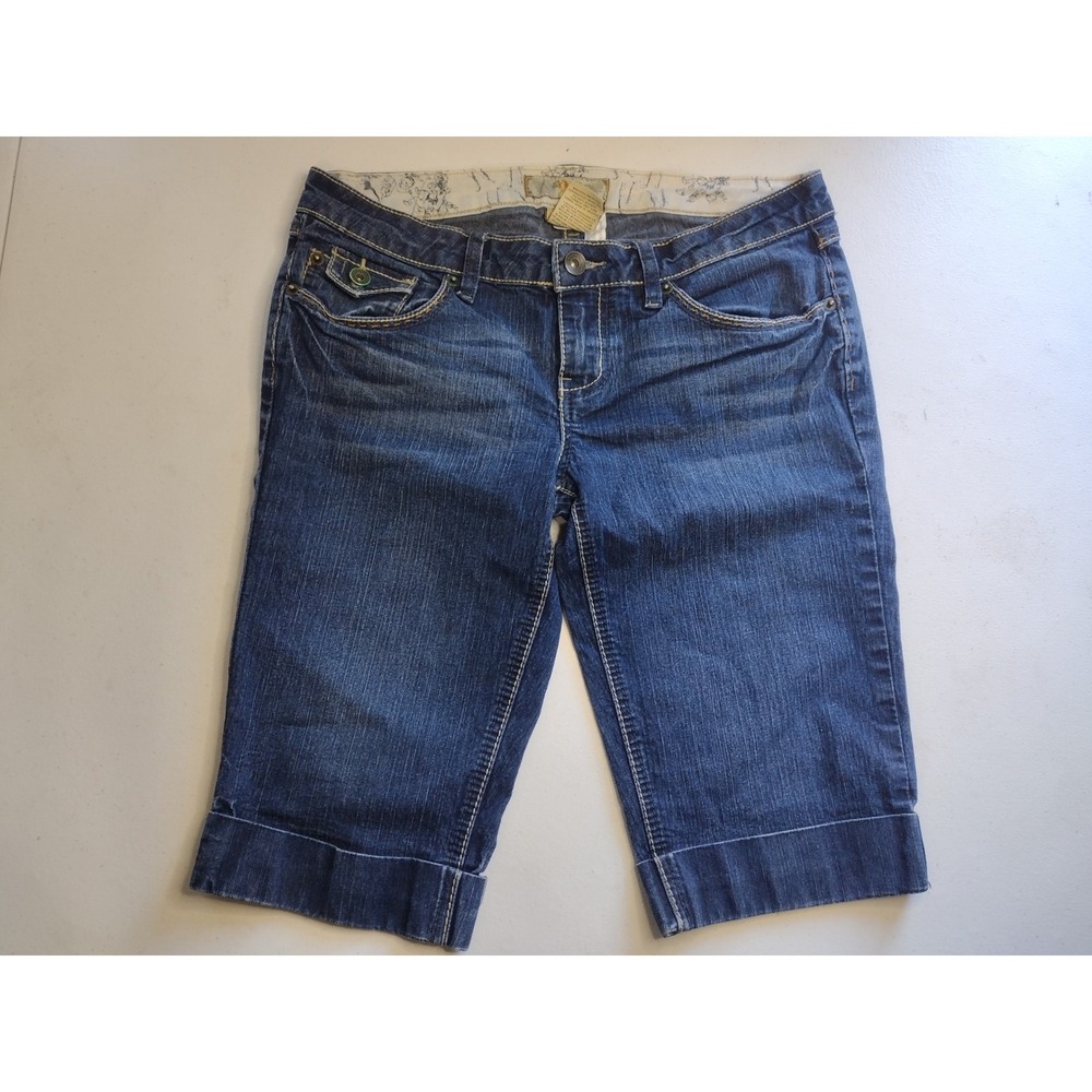 Y2K‎ low rise Jeans Women's Size 5 Dark Wash Cuffed Denim Shorts